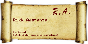 Rikk Amaranta névjegykártya